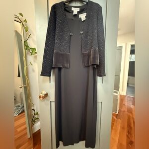 Jessica Howard 2-piece Dress with Jacket - Size 12, Navy Blue